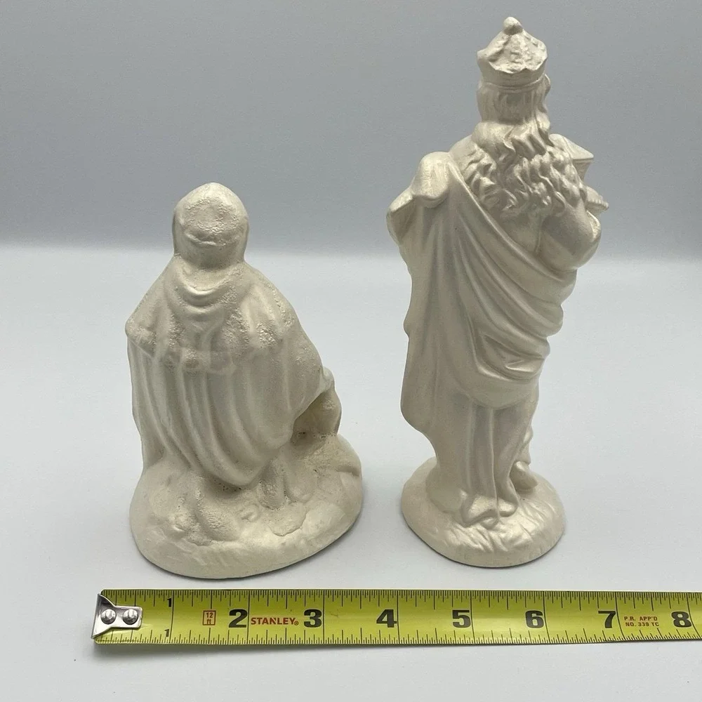 Vintage 1960s–70s Atlantic‎ Mold Nativity Set Shepherd Wise Man Baby Jesus 8